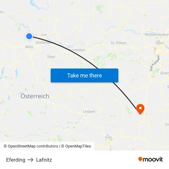 Eferding to Lafnitz map