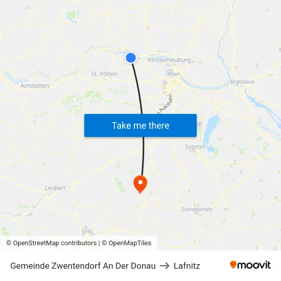 Gemeinde Zwentendorf An Der Donau to Lafnitz map