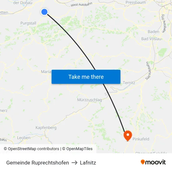 Gemeinde Ruprechtshofen to Lafnitz map