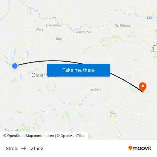 Strobl to Lafnitz map