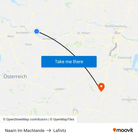Naarn Im Machlande to Lafnitz map