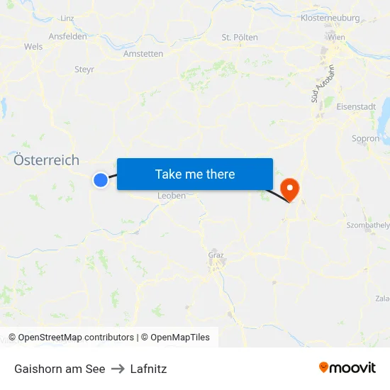 Gaishorn am See to Lafnitz map