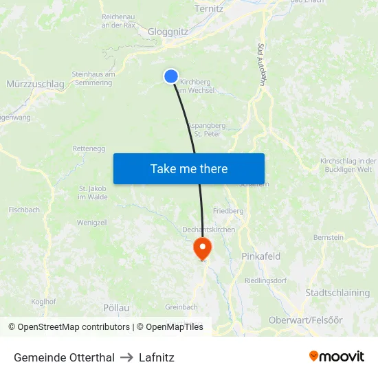 Gemeinde Otterthal to Lafnitz map