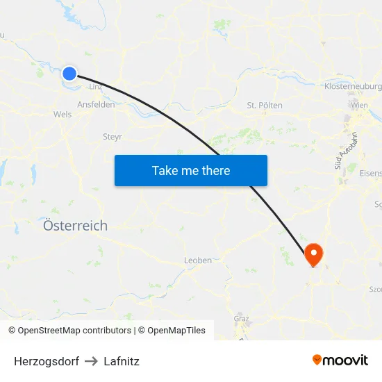 Herzogsdorf to Lafnitz map