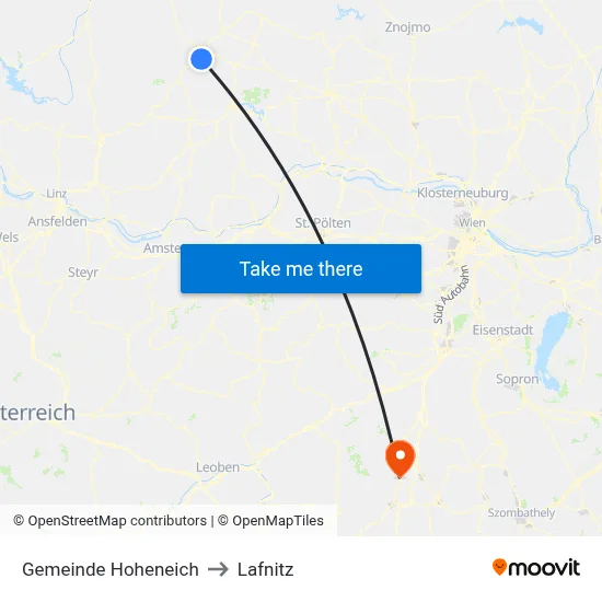 Gemeinde Hoheneich to Lafnitz map