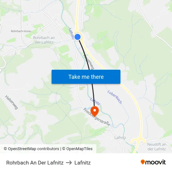 Rohrbach An Der Lafnitz to Lafnitz map