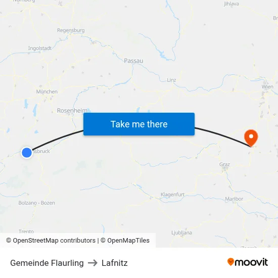 Gemeinde Flaurling to Lafnitz map