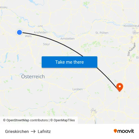 Grieskirchen to Lafnitz map