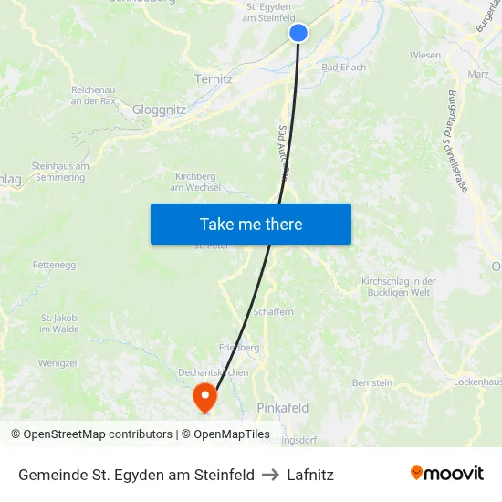 Gemeinde St. Egyden am Steinfeld to Lafnitz map