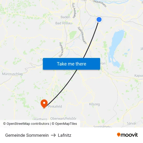 Gemeinde Sommerein to Lafnitz map