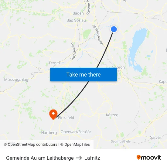 Gemeinde Au am Leithaberge to Lafnitz map