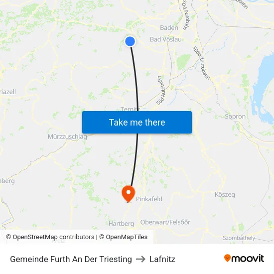 Gemeinde Furth An Der Triesting to Lafnitz map