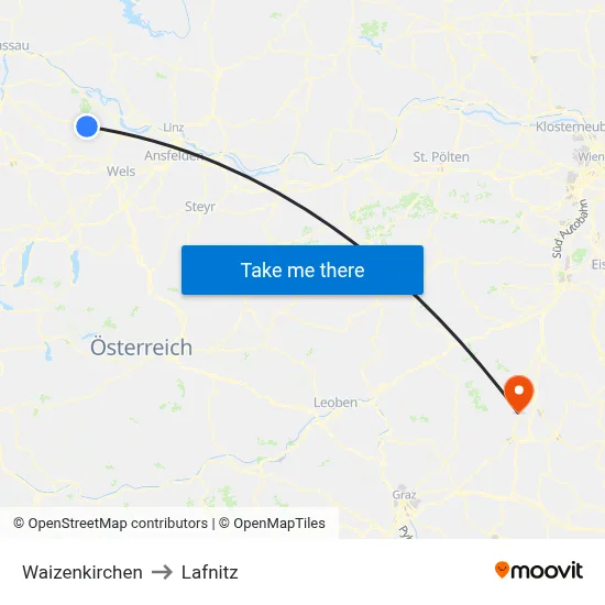 Waizenkirchen to Lafnitz map