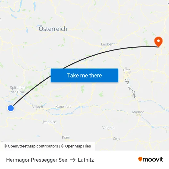 Hermagor-Pressegger See to Lafnitz map
