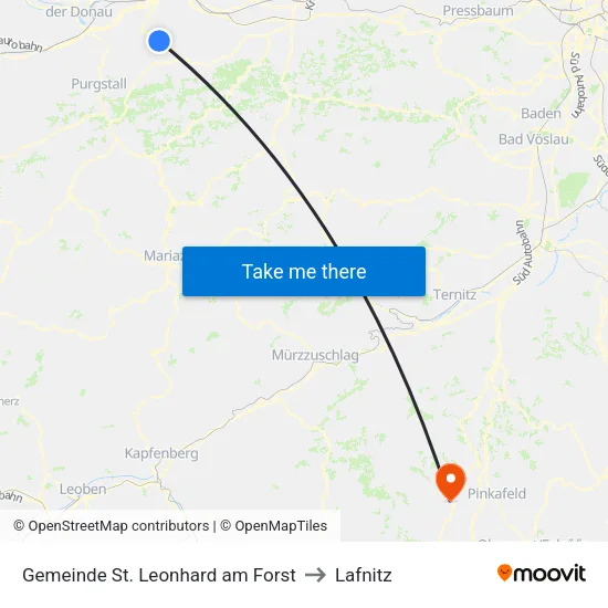 Gemeinde St. Leonhard am Forst to Lafnitz map