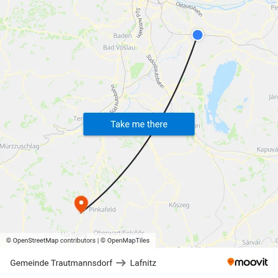 Gemeinde Trautmannsdorf to Lafnitz map