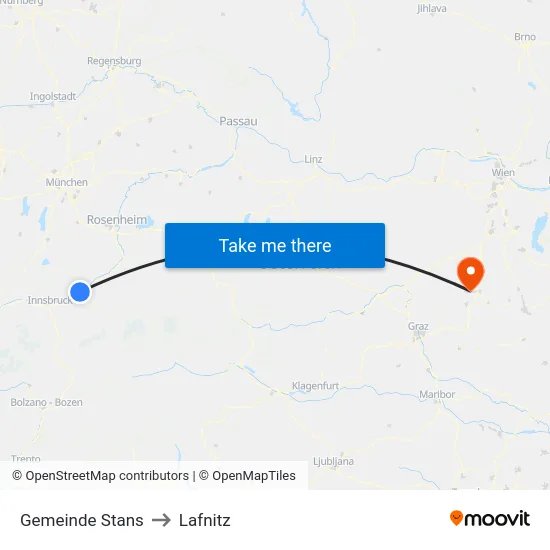 Gemeinde Stans to Lafnitz map