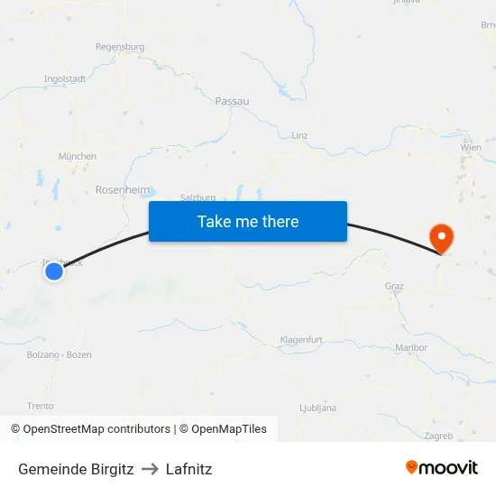 Gemeinde Birgitz to Lafnitz map
