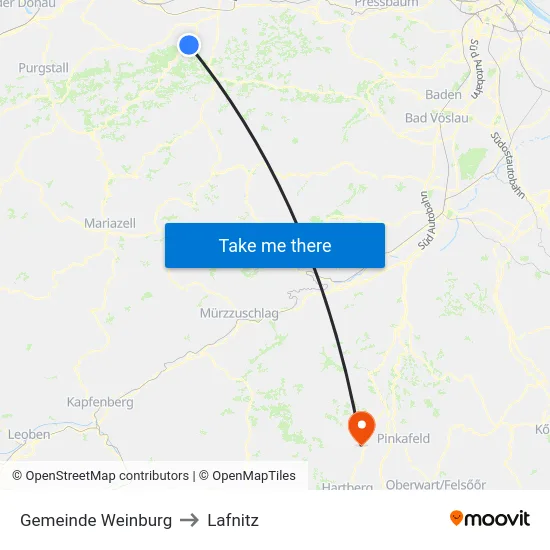 Gemeinde Weinburg to Lafnitz map