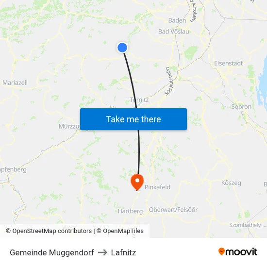 Gemeinde Muggendorf to Lafnitz map