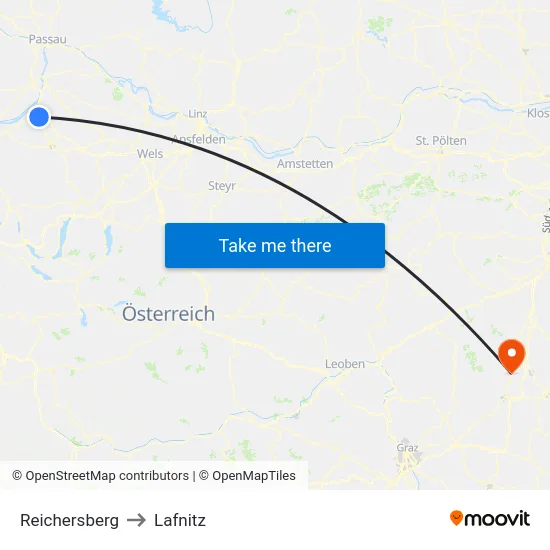 Reichersberg to Lafnitz map