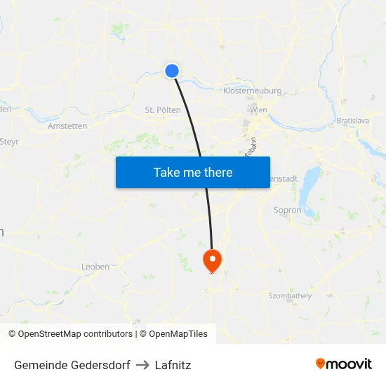 Gemeinde Gedersdorf to Lafnitz map