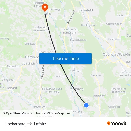 Hackerberg to Lafnitz map
