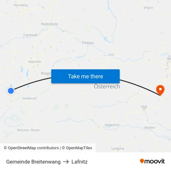Gemeinde Breitenwang to Lafnitz map