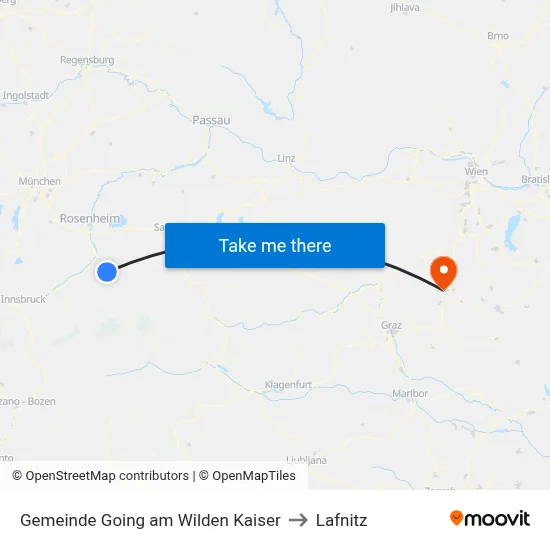 Gemeinde Going am Wilden Kaiser to Lafnitz map