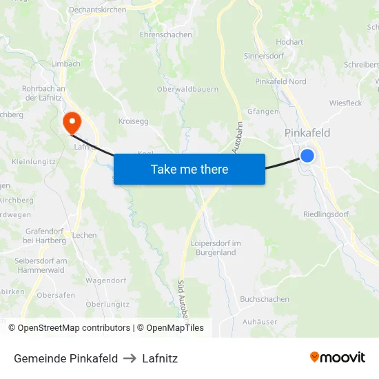 Gemeinde Pinkafeld to Lafnitz map