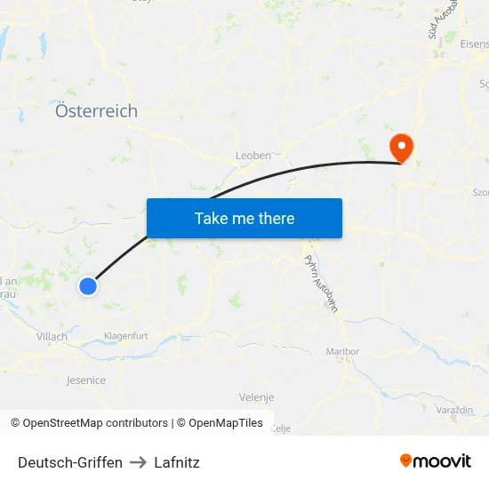 Deutsch-Griffen to Lafnitz map