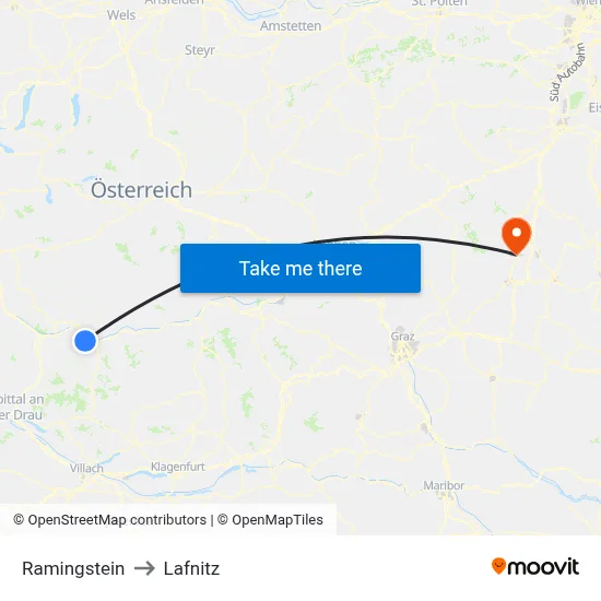 Ramingstein to Lafnitz map