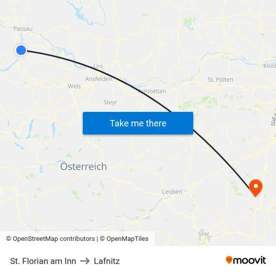 St. Florian am Inn to Lafnitz map