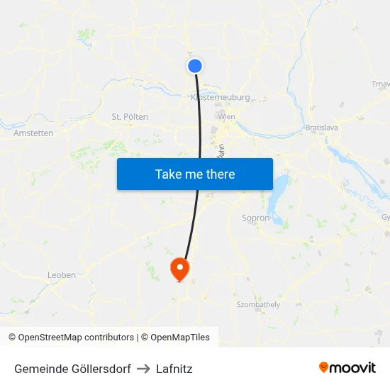 Gemeinde Göllersdorf to Lafnitz map