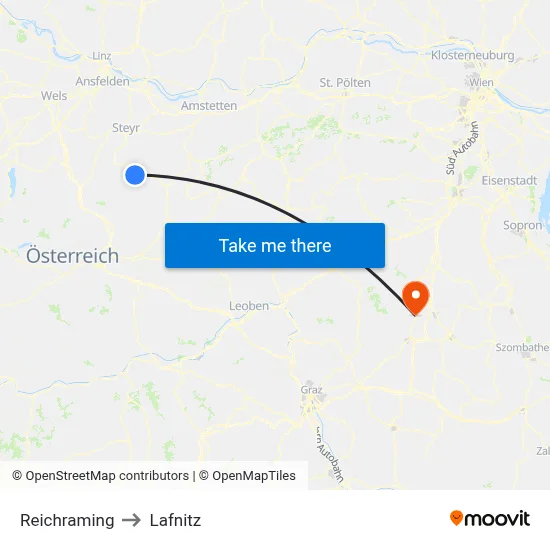 Reichraming to Lafnitz map