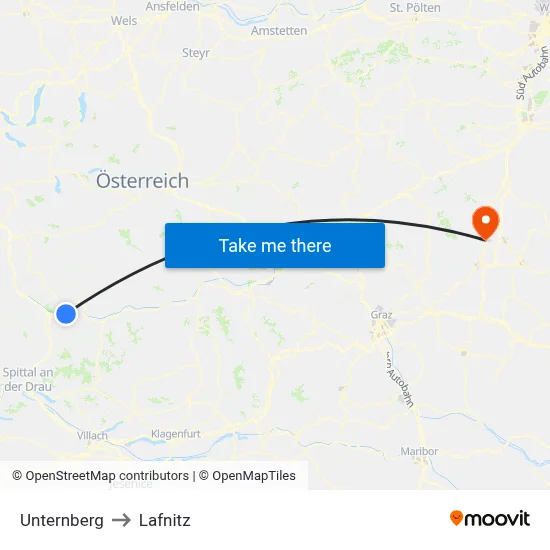 Unternberg to Lafnitz map