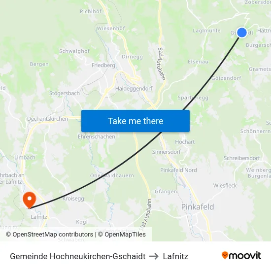 Gemeinde Hochneukirchen-Gschaidt to Lafnitz map