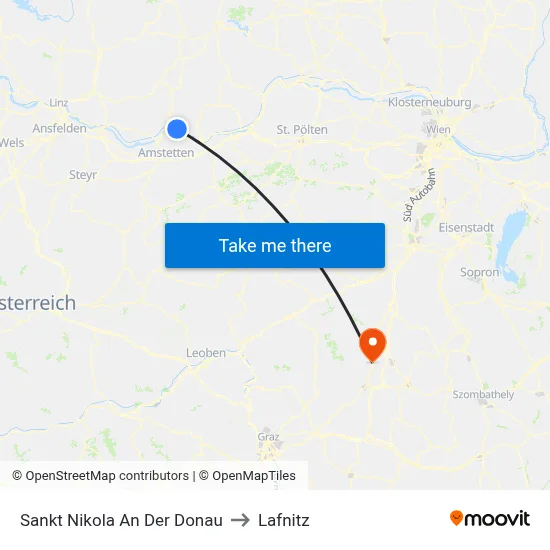 Sankt Nikola An Der Donau to Lafnitz map