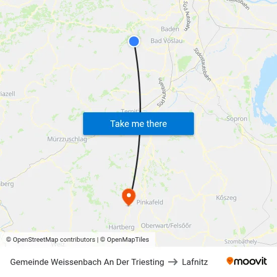 Gemeinde Weissenbach An Der Triesting to Lafnitz map