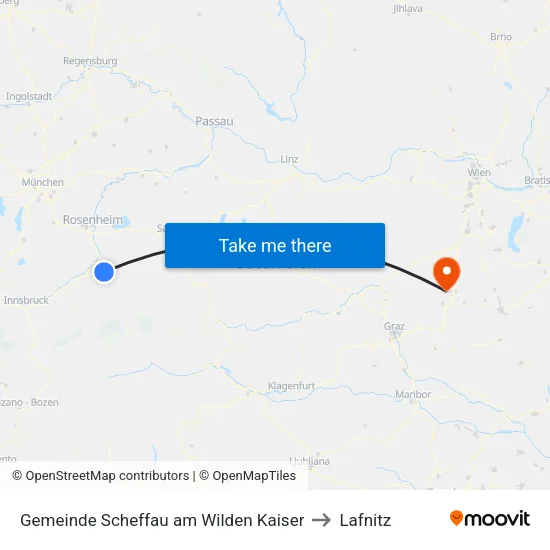 Gemeinde Scheffau am Wilden Kaiser to Lafnitz map