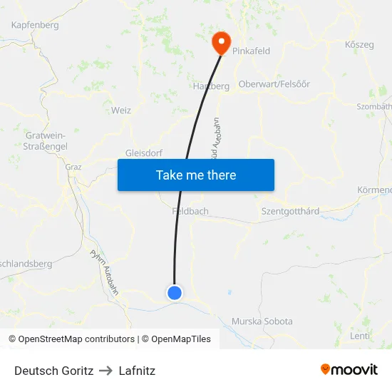 Deutsch Goritz to Lafnitz map