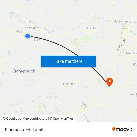 Piberbach to Lafnitz map