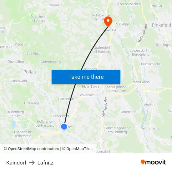 Kaindorf to Lafnitz map