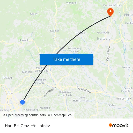 Hart Bei Graz to Lafnitz map