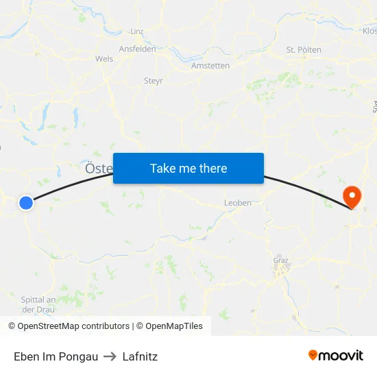 Eben Im Pongau to Lafnitz map