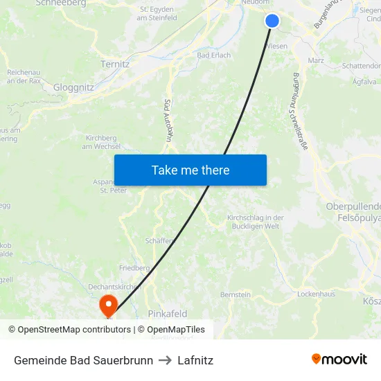 Gemeinde Bad Sauerbrunn to Lafnitz map