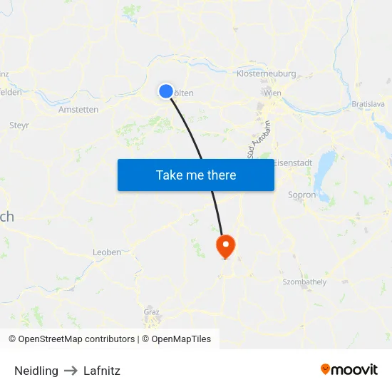 Neidling to Lafnitz map