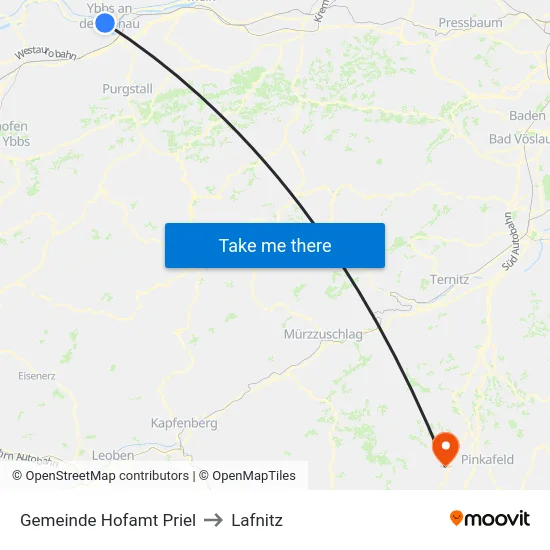 Gemeinde Hofamt Priel to Lafnitz map