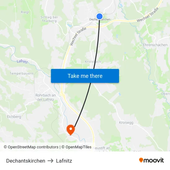 Dechantskirchen to Lafnitz map