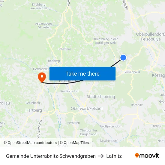 Gemeinde Unterrabnitz-Schwendgraben to Lafnitz map